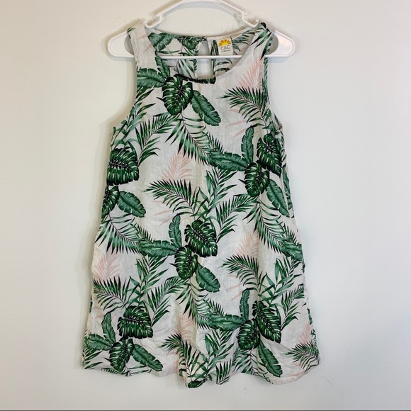 C&C California 100% Linen Palm Leaf Print Shift Dress Small - Picture 2 of 9